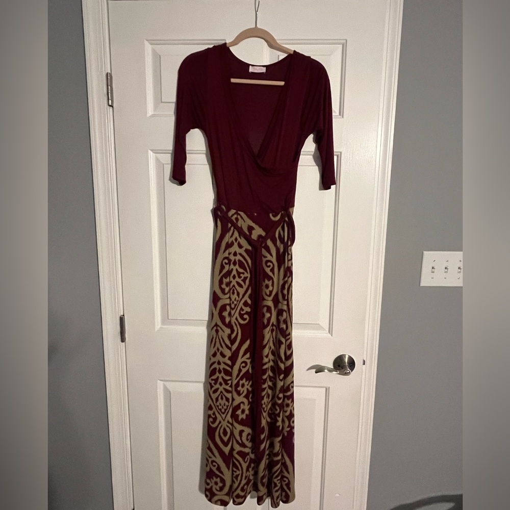 Women 3/4 sleeve maxi dress